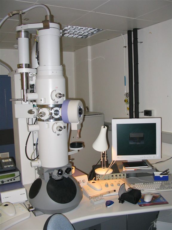 A modern transmission electron microscope.